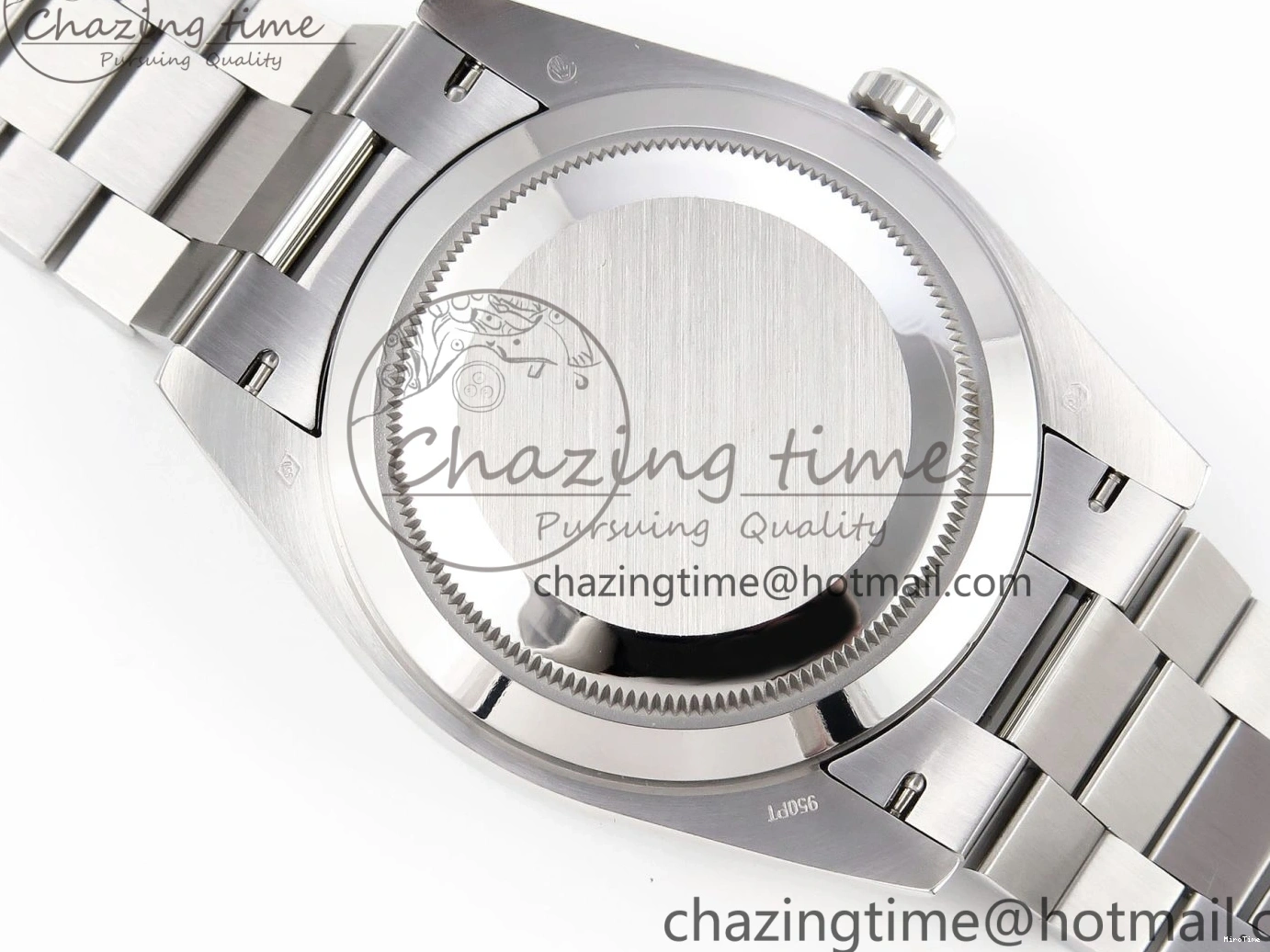 MiroTime 0426 QuickDry DayDate 40 SS GSF Gain Weight Blue Roman Dial Diamonds Bezel on President Bracelet A 1917